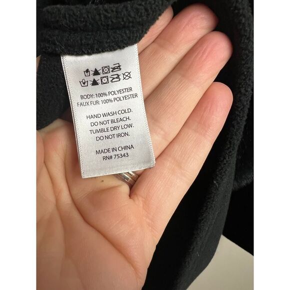 Martha Stewart Faux Fur Fleece Cape Coat OS - Picture 5 of 7